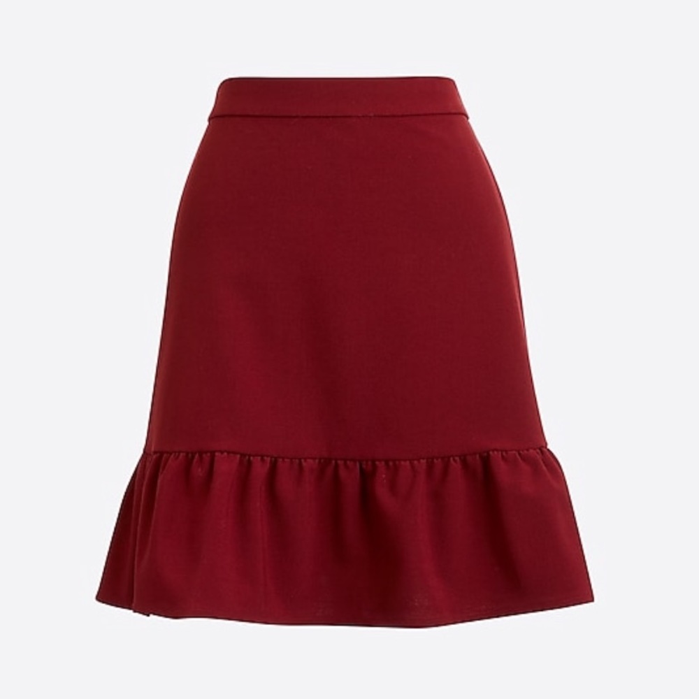 J.Crew Factory NWT Burgundy Flounce Skirt